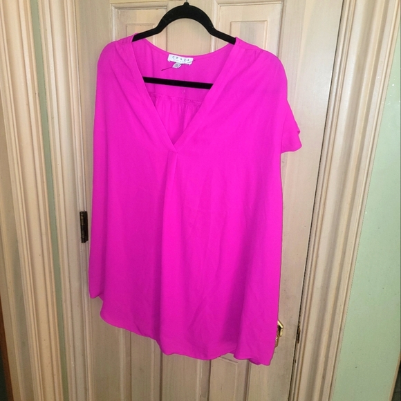 Fuchsia Woman's Plus sz 2X Chaus Shirt short sleeves - Picture 1 of 9